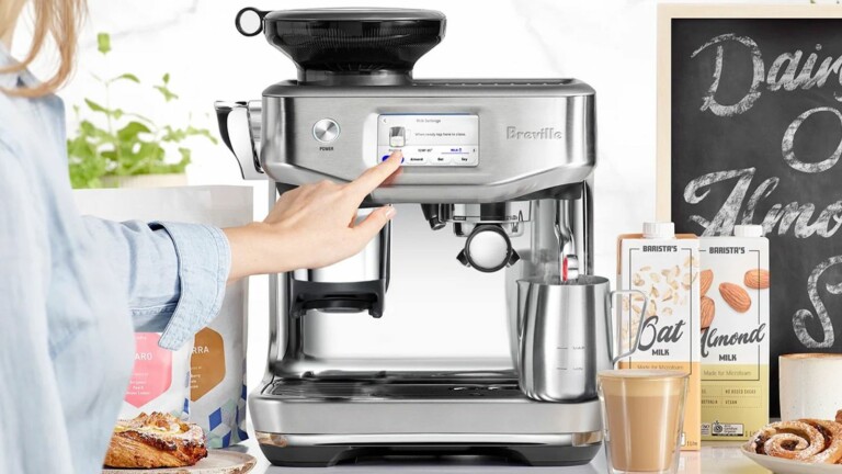 Breville the Barista Touch Impress Espresso Machine with the Puck System on Gadget Flow