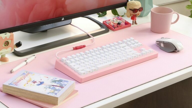 Drop CSTM80 Soft Pink Decorative Case for Keyboards: Playful Topper on Gadget Flow