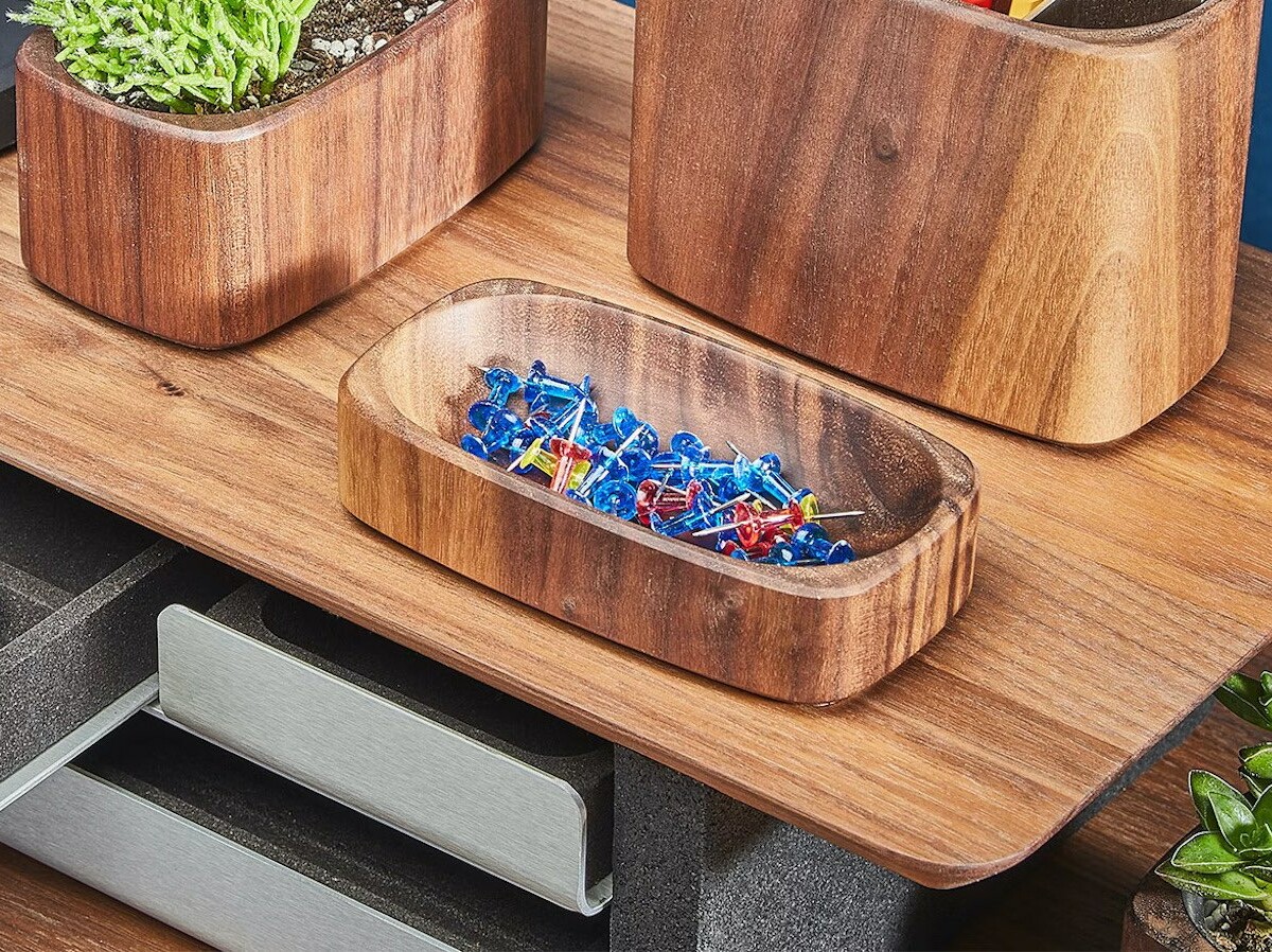 Grovemade Wood Dish is a petite place to store all your little workspace necessities