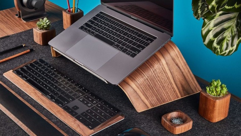 Grovemade Wood Laptop Stand elevates your computer and comes in 2 beautiful styles