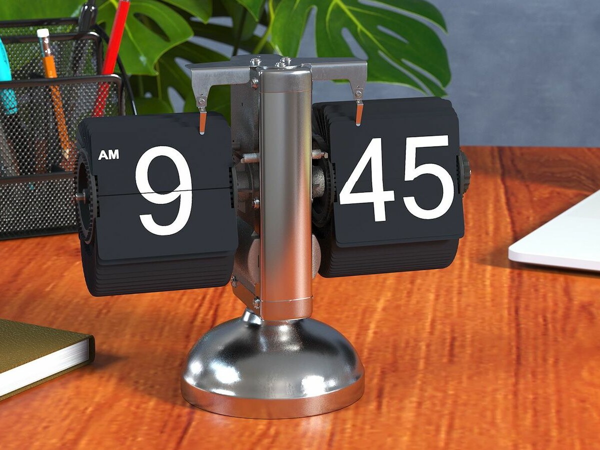 Retro Flip Down Clock boasts internal gear operation and a lovely vintage design