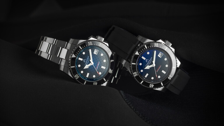 Pompeak Sub-Aquatic Swiss-powered men’s dive watch is extremely sleek and up for anything